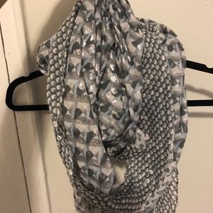 Blue silver lightweight scarf